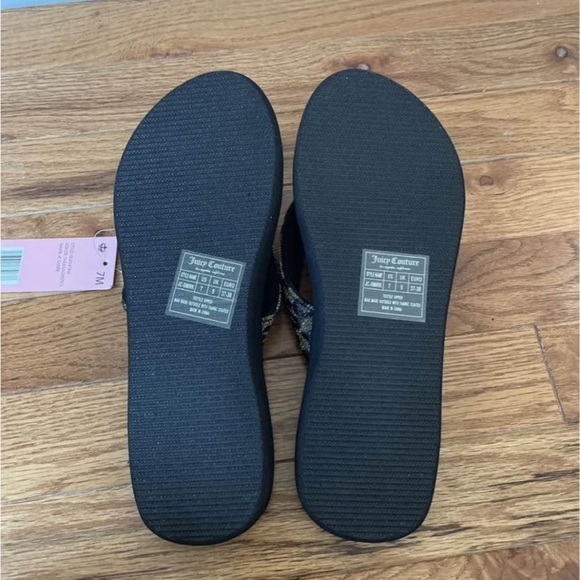 Juicy Couture Women Flip Flops Black Size 7M - Picture 4 of 5